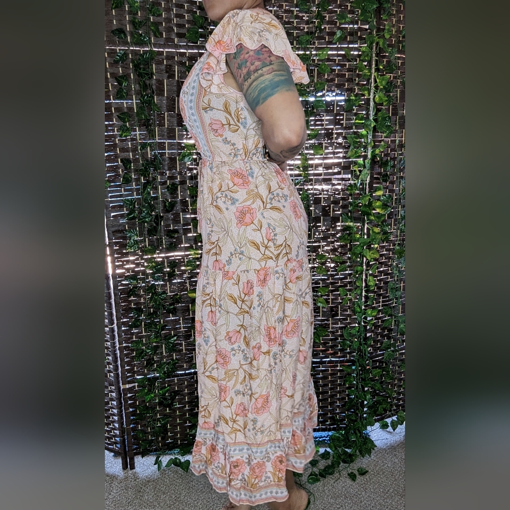 Ruffle-Edged Boho Floral Dress - Picture 7 of 11